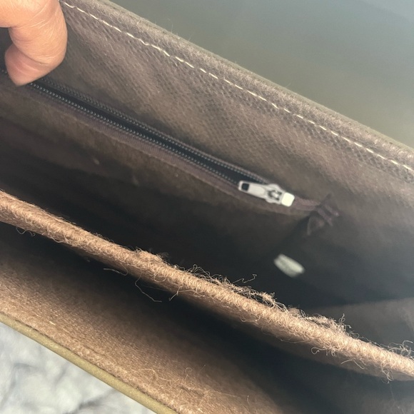 Vintage small satchel bag in olive and brown - Picture 5 of 6